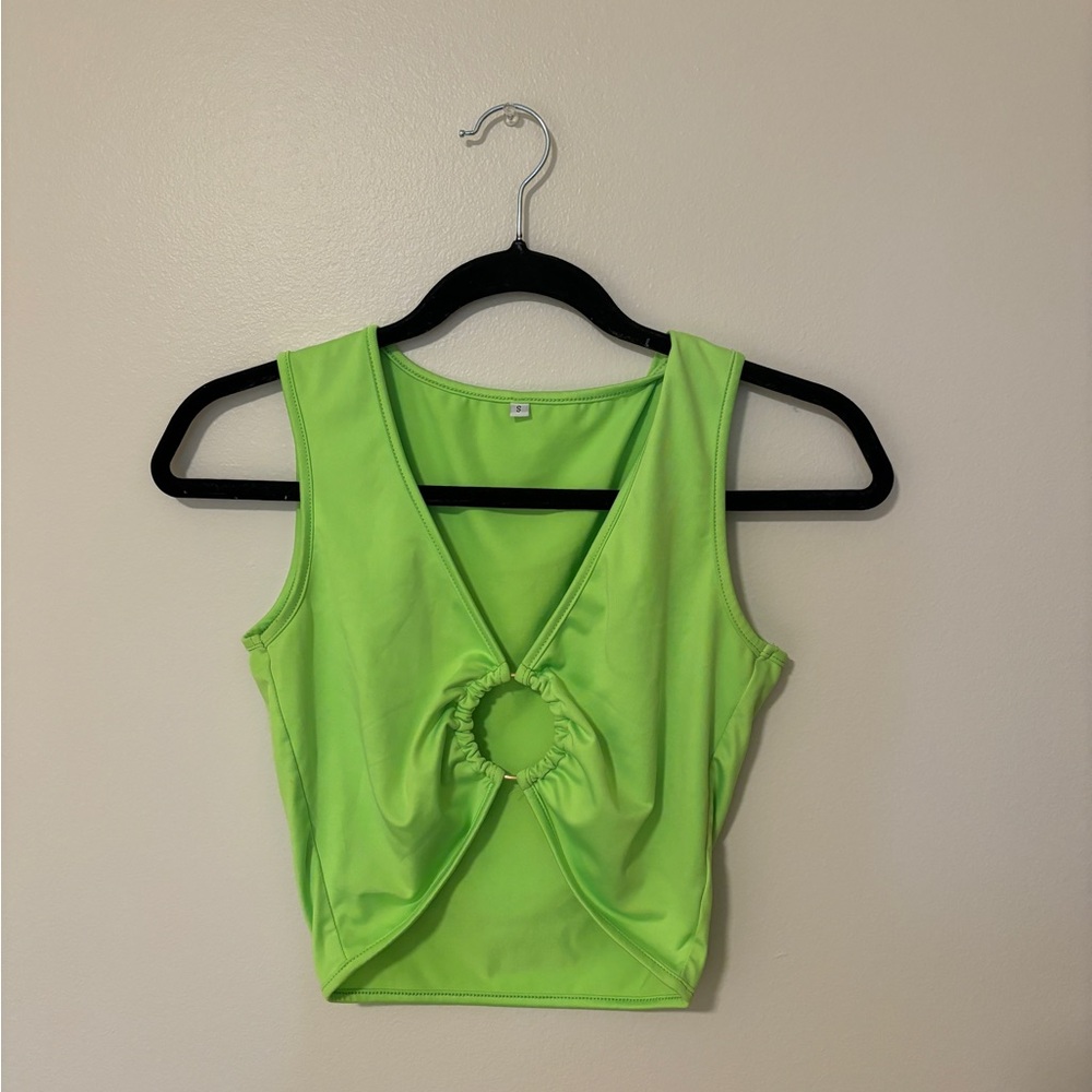 Neon Green Circle Ring Tank Top
